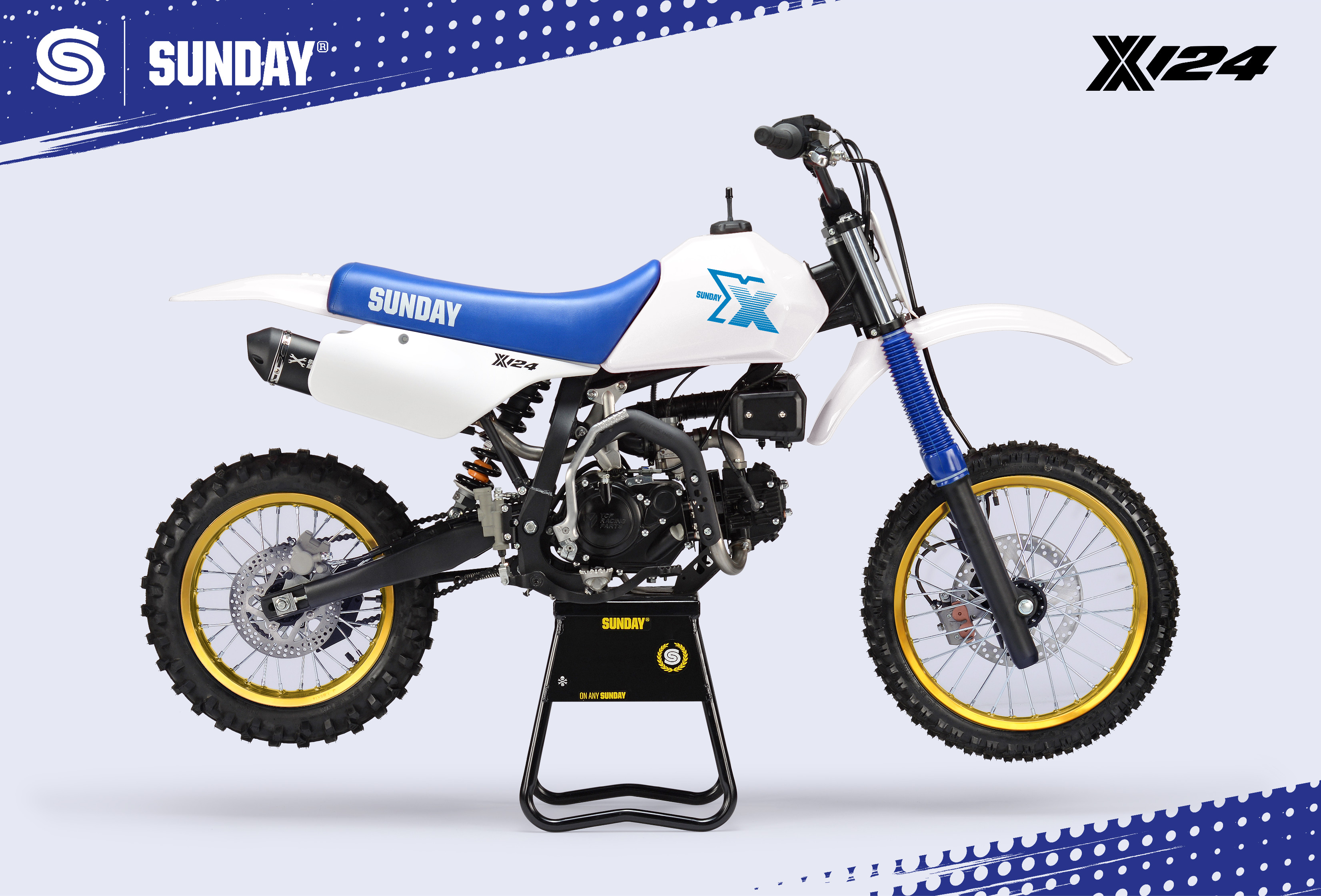 PITBIKE SUNDAY X124 bílá