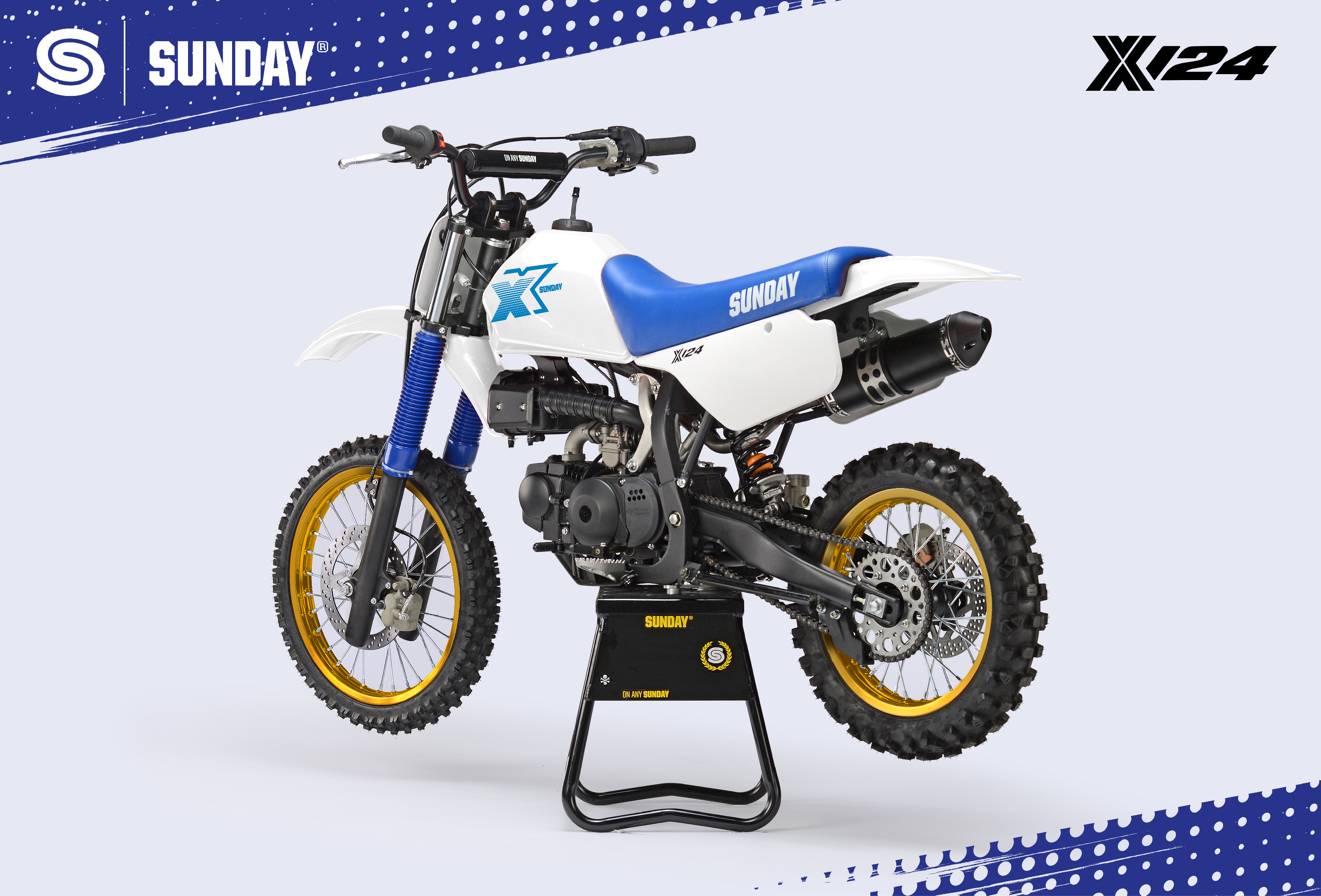 PITBIKE SUNDAY X124 bílá