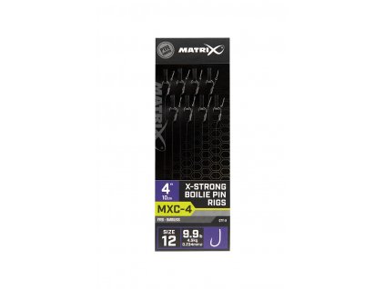 Matrix MXC-4 Size 12 Barbless / 0.23mm / 4" (10cm) / X-Strong Boilie Pin - 8pcs