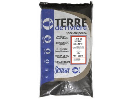 SENSAS Terre De Riviere Collante (hlina s lepidlom) 3kg / Ťažká Hlina na rieku