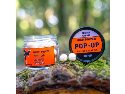 FEEDERMANIA HIGH POWER POP-UP BOILIES & BARRELS 10 MM SECRET CREAM