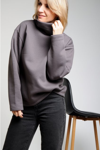 Mikina COMFY šedohnědá
