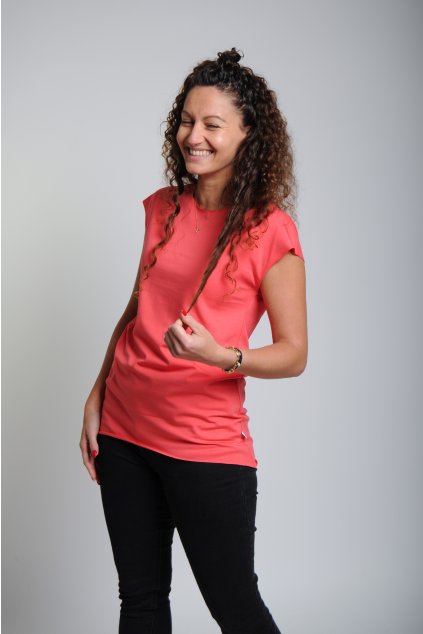 Tričko BASIC korálová