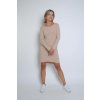 Šaty BASIC dlouhý rukáv béžová