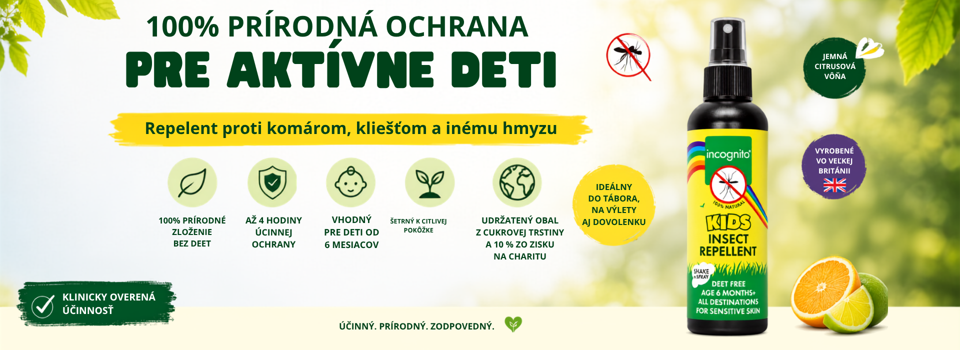Prírodný repeletn pre deti bez DEET