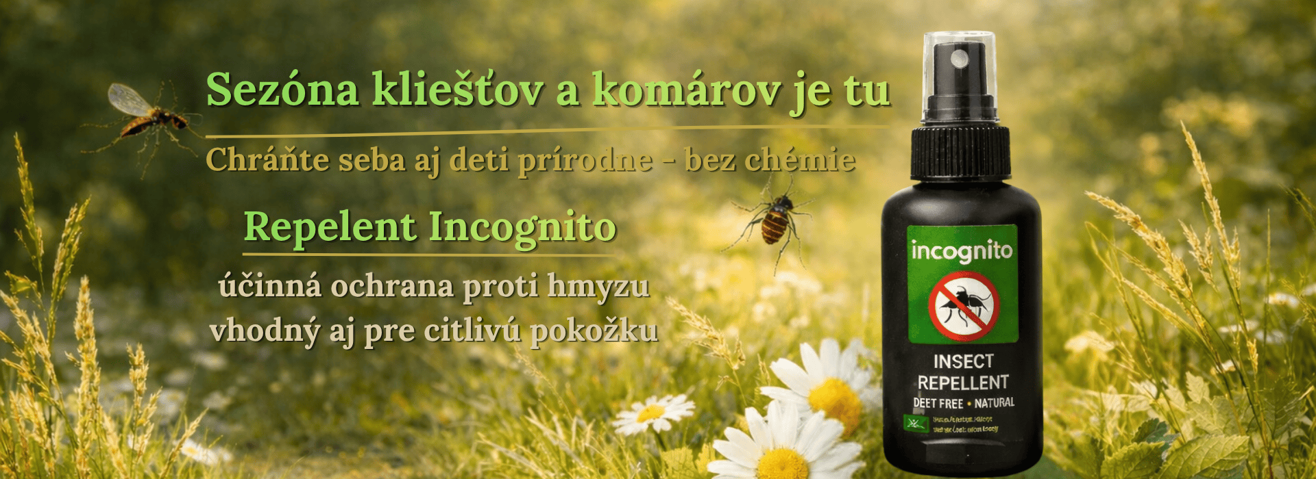 Účinná ochrana proti hmyzu repelent Incognito