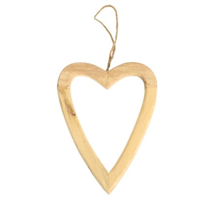 Dřevěné srdce k zavěšení