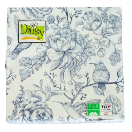 Papírové ubrousky s modrotiskovým potiskem