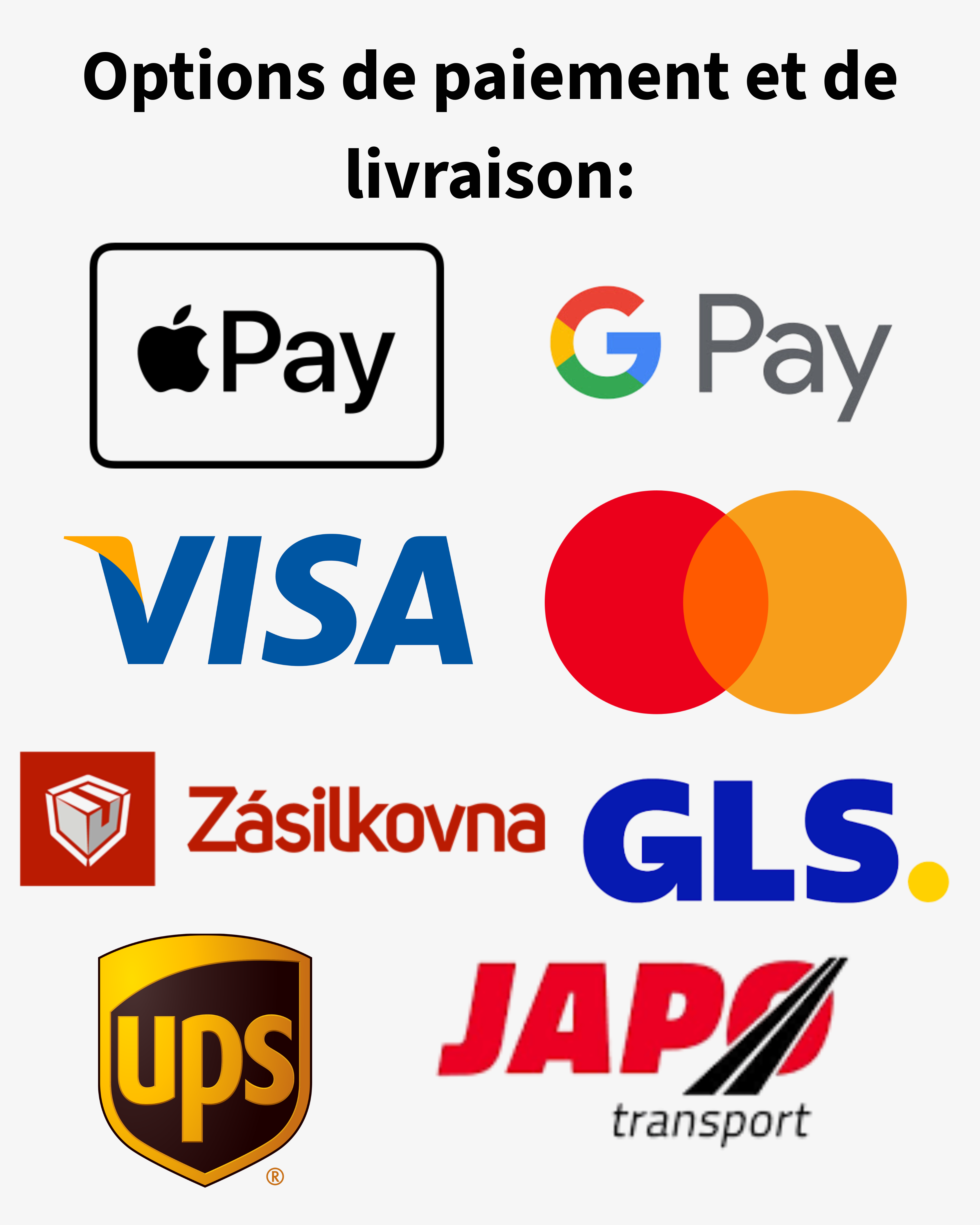 Options de paiement et de livraison