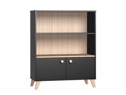 Polouzavřená skříňka Faktum Colette Antracit (Barva antracitové, Typ komody)