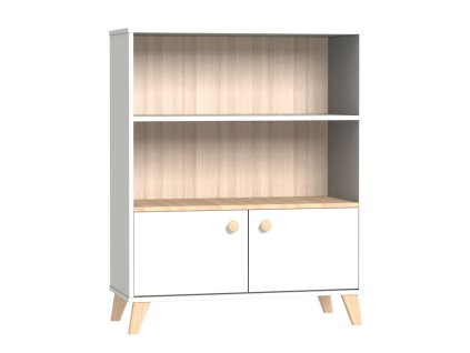 Polouzavřená skříňka Faktum Colette White, lesklá bílá (Barva lesklé, Typ komody)