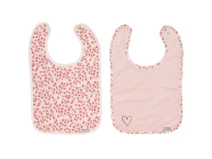 Bebe-Jou Bryndáčky Bébé-Jou Leopard Pink 2ks (Materiál 80% bavlna, 20% polyester, Vzor Leopard Pink, Zapínání baby patent)