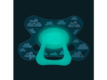 Dudlík Difrax svítící ve tmě Natural 6+ (Materiál silikonové, Druh dudlíky, velikost 6-12 měsíců)