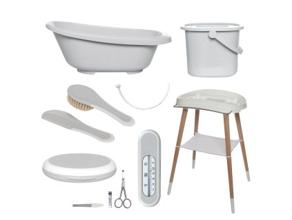 Bebe-Jou Koupací sada Bébé-jou Sense 7 dílná Light Grey (Barva světle šedé, Vzor Light Grey, Druh koupací sada)