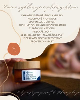 Noční vyhlazující anti-age krém nabitý přírodními aktivními látkami. Zatímco spíte, intenzivně hydratuje, vyživuje, vypíná...