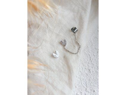 Ear Cuff pecky stříbrné