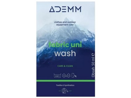 prací a čistící prostředky ADEMM Fabric Uni Wash 50 ml, CZ/SK/PL/HU/DE/EN