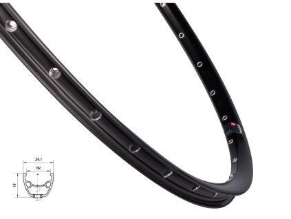 ráfek MACH1 NEO DISC 622x19, 36 děr, černý (Varianta materiál: hliník, počet děr: 36 děr, rozměr: 29 palců, typ brzdy: disková, typ ráfku: pláštový)