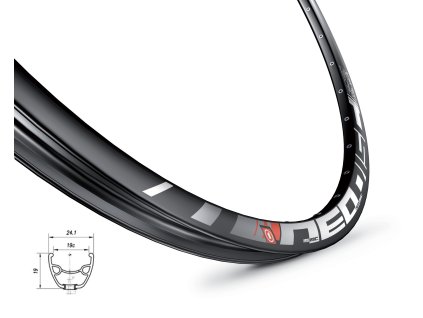 ráfek MACH1 NEO DISC 584x19, 32 děr, černý (Varianta materiál: hliník, počet děr: 32 děr, rozměr: 27,5 palců, typ brzdy: disková, typ ráfku: pláštový)