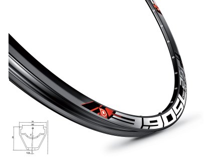 ráfek MACH1 3.90SL DISC 622x19, 32 děr, černý (Varianta materiál: hliník, počet děr: 32 děr, rozměr: 29 palců, typ brzdy: disková, typ ráfku: pláštový)