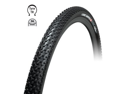 plášť TUFO Gravel SWAMPERO 700x36C, bezduš. črn (Varianta použití: Gravel, rozměr: 700C, typ: Tubeless Ready, šířka: 36 mm)