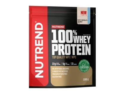100% Whey Protein, sáček, 1000 g bílá čoko a kokos (určení nabírání svalů, typ sypké, použití po výkonu)