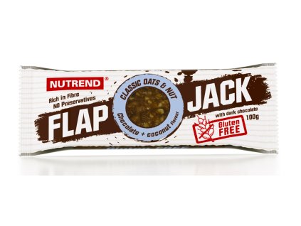 Flapjack, tyčinka, 100g čokoláda+kokos v hoř. čoko (typ tyčinky, použití ostatní, určení doplnění energie)