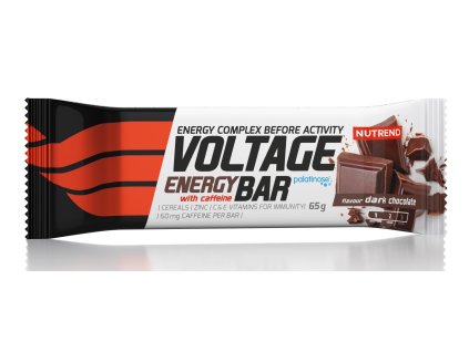 Voltage Energy Bar + kofein, tyčinka, 65g hoř čoko (typ tyčinky, použití před výkonem, určení doplnění energie)