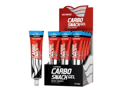 Carbosnack Gel+kofein,tuba,12x 50 g box,mod malina (typ energie a sacharidy, použití během výkonu, určení doplnění energie)