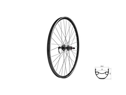 Zapletené kolo zadní KLS DRAFT DSC 23 R, 26", black