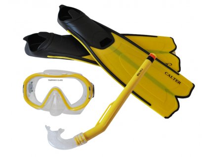 Potápěčský set CALTER® KIDS S06+M168+F41 PVC, žlutý