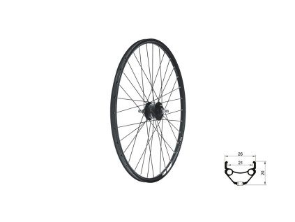 Zapletené kolo přední KLS DRAFT Dynamo DSC, 28/29", black
