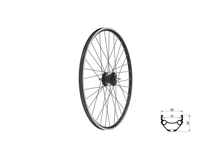 Zapletené kolo přední KLS DRAFT Dynamo V-brake, 28/29", black