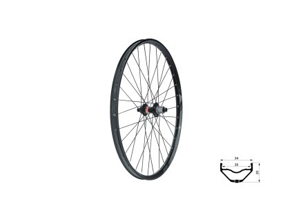 Zapletené kolo zadní KLS VALOR 3 DSC R, 27,5", black