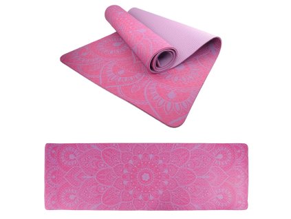 Podložka LIFEFIT® YOGA MAT MANDALA DUO, 183x58x0,6cm, bordó