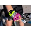 rukavice F QUARE KID, fluo-růžové (Velikost L)