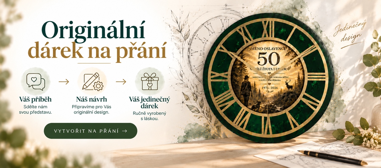 Personalizované epoxidové hodiny na přání – originální dárek Y & M ATELIER
