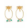 AW31214 Showing Aventurine Moonstone Earrings Gold Plated Packshot1 A Beautiful Story