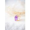 Prsten s broušeným ametystem - pozlacený