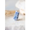 Prsten s modrým kyanitem - postříbřený