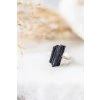 Jemný prsten s černým turmalínem - postříbřený