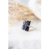 Jemný prsten s černým turmalínem - postříbřený