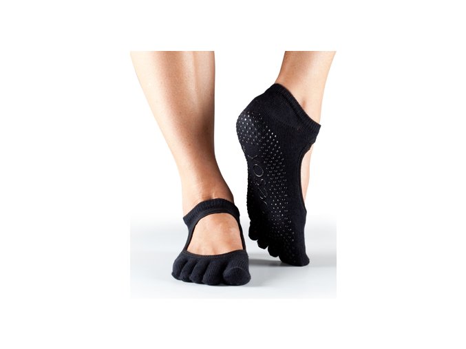 Protiskluzové ponožky na jógu ToeSox černé Yoganet.cz