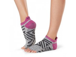 Bezprsté ponožky na jógu Low Rise šedá/fuchsie Yoganet.cz