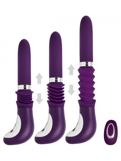 Luxusní přirážecí vibrátor MiaMaxx Hand-Held Thruster Purple  s dálkovým ovládáním