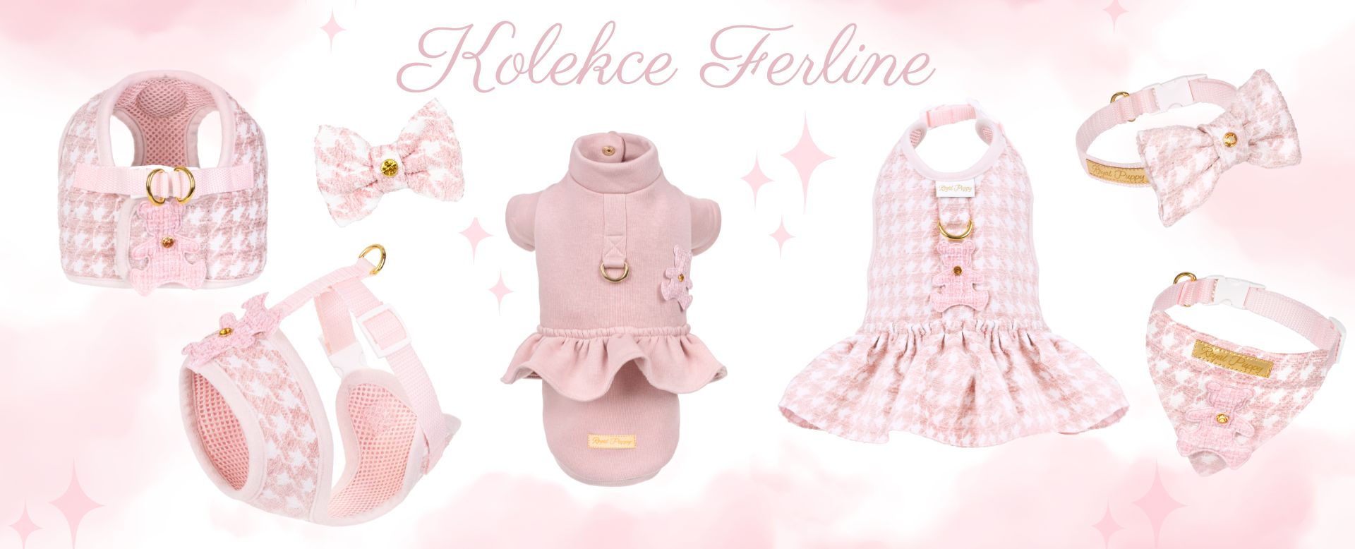 Ferline, šaty pro psy, postroj, oblečení pro psy
