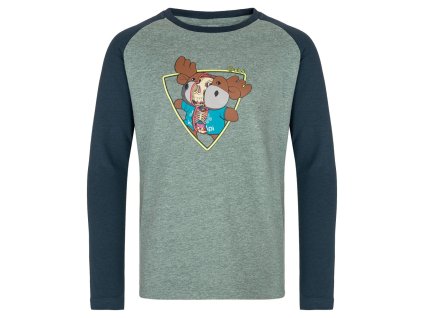 Chlapecké balvněné tričko s dlouhým rukávem Kilpi SONIER-JB (Barva DGN, Velikost 146)