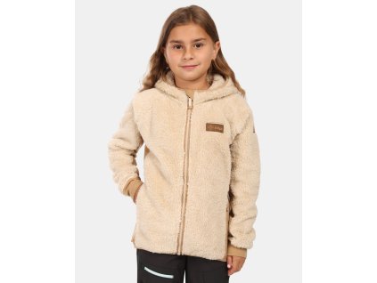 Dívčí chlupatá fleecová mikina s kapucí Kilpi NORKA-JG (Barva BEG, Velikost 110)