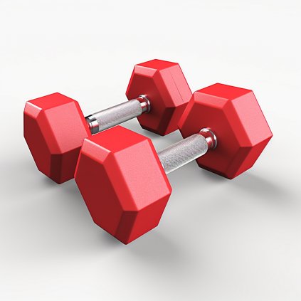 michael bundy red pentagonal two handed dumbbell White on backg db8e4164 05fd 4c21 ac04 a146ba1959ba
