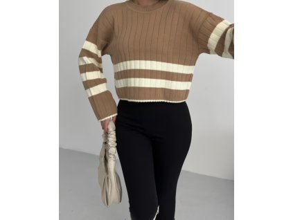 Svetrík Crop - béžová